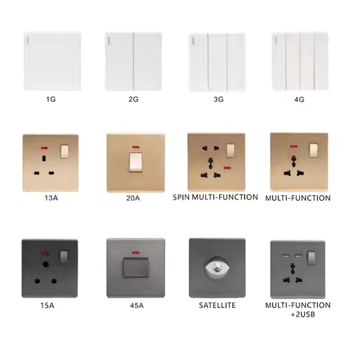 Wall sockets and switches