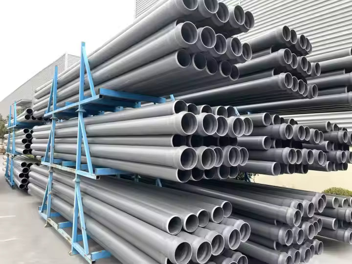 PVC pipes (various sizes for water and waste)